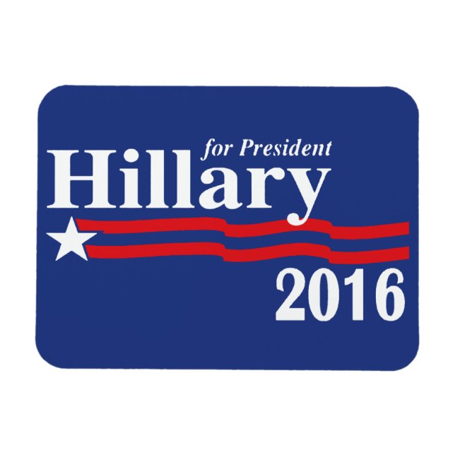 Magnet Flexible Hillary Clinton pour le président 2016 Premium Mag (Horizontal)