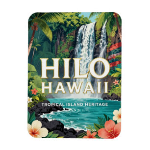 Magnet Flexible Hilo Hawaii Patrimoine de l'île tropicale