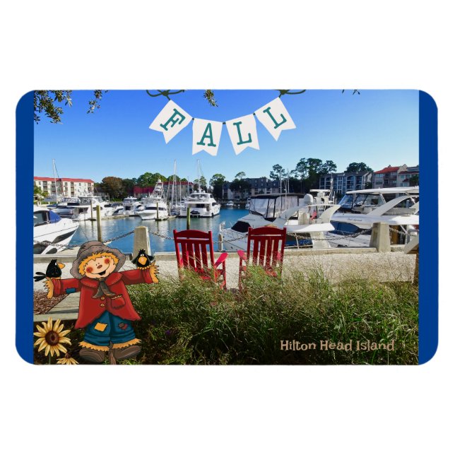 Magnet Flexible Hilton Head Island Sea Pines Marina Fall Scareck (Horizontal)