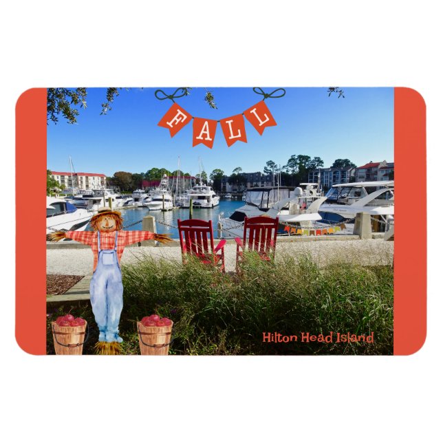 Magnet Flexible Hilton Head Island Sea Pines Marina Fall Scareck (Horizontal)