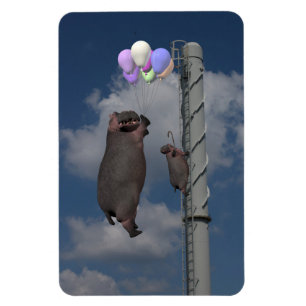 Magnet Flexible Hippopotame volant