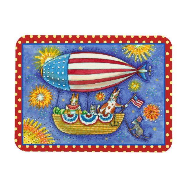 Magnet Flexible HISS N'FITZ CHAUSSURES 4 JUILLET ZEPPELIN Funny Ma (Horizontal)