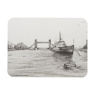Magnet Flexible HMS Belfast sur la Tamise Londres.2006