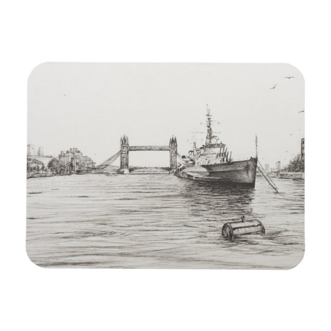 Magnet Flexible HMS Belfast sur la Tamise Londres.2006 (Horizontal)