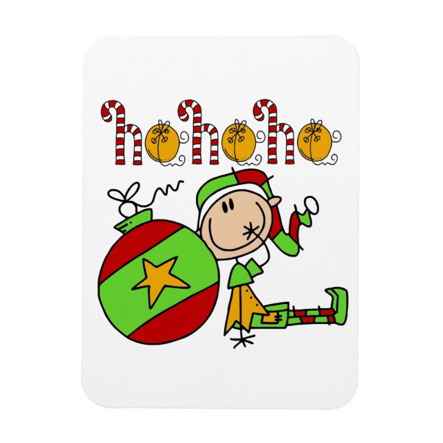 Magnet Flexible Ho Ho Ho Cute Christmas Holiday Elf (Vertical)
