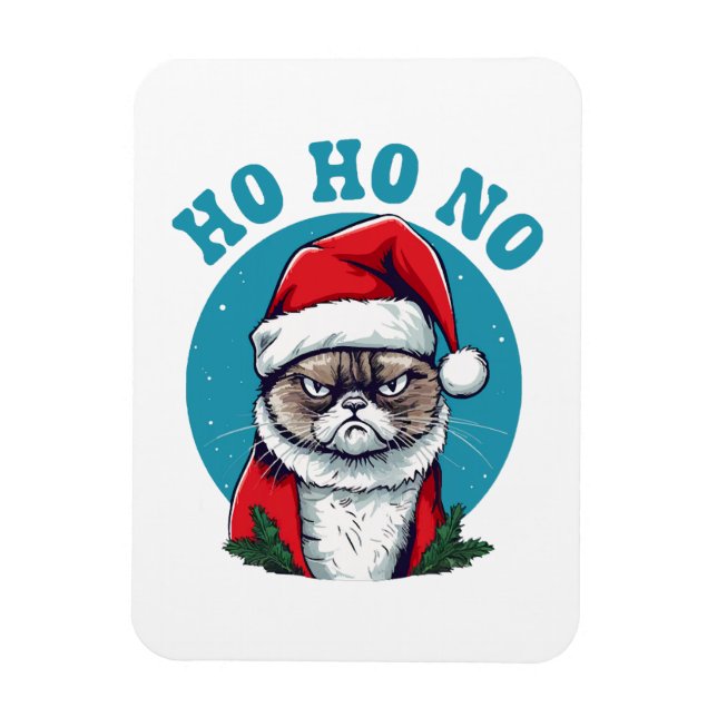 Magnet Flexible Ho ho non - drôle de chat grumpy santa (Vertical)