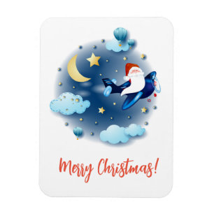 Magnet Flexible Ho ho ! Père Noël dans l'avion