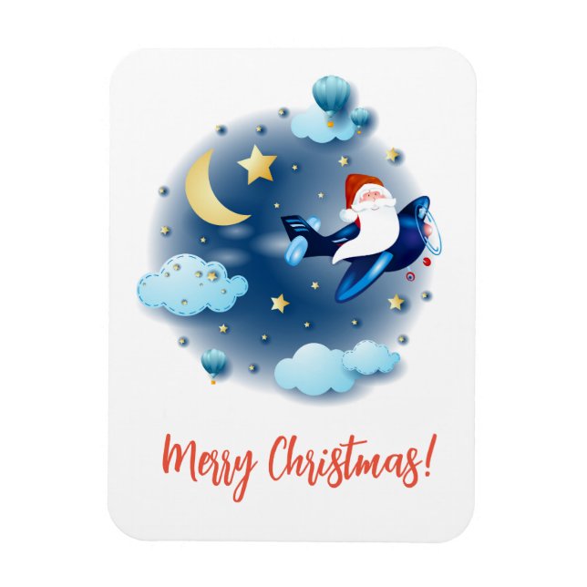 Magnet Flexible Ho ho ! Père Noël dans l'avion (Vertical)
