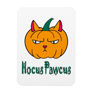 Magnet Flexible Hocus pawcus citrouille d'Halloween chat roux magi