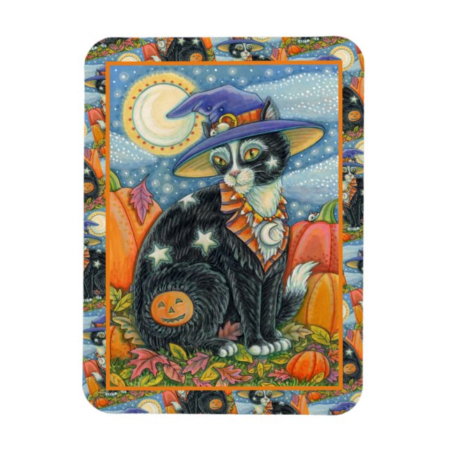 MAGNET FLEXIBLE HOCUS POCUS NOIR CAT WITCH & MOUSE HALLOWEEN (Vertical)