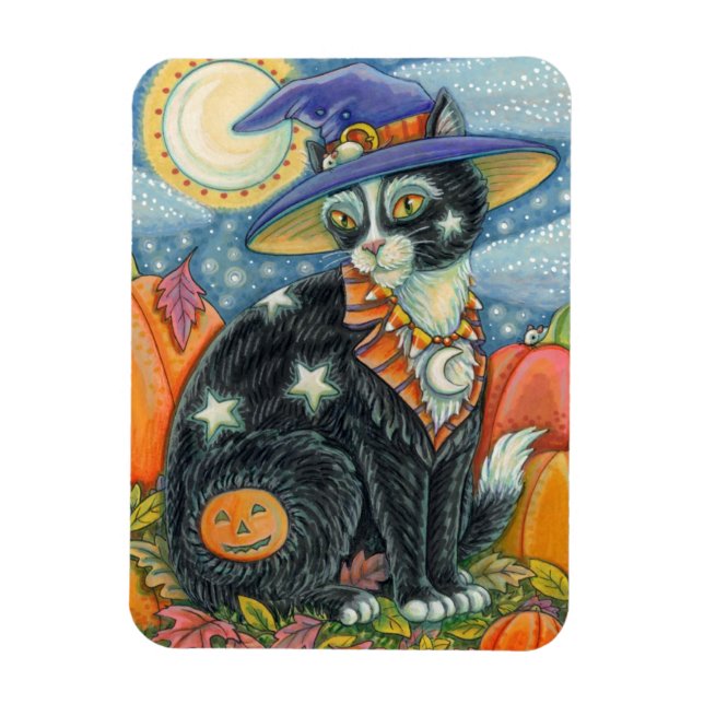 MAGNET FLEXIBLE HOCUS POCUS NOIR CAT WITCH & MOUSE HALLOWEEN (Vertical)