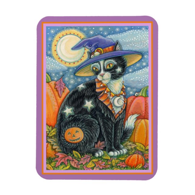 MAGNET FLEXIBLE HOCUS POCUS NOIR CAT WITCH & MOUSE HALLOWEEN (Vertical)