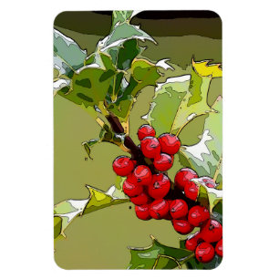 Magnet Flexible Holly Berries 005