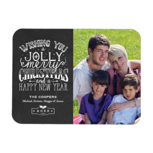 Magnet Flexible Holly Jolly Typographie de tableau noir