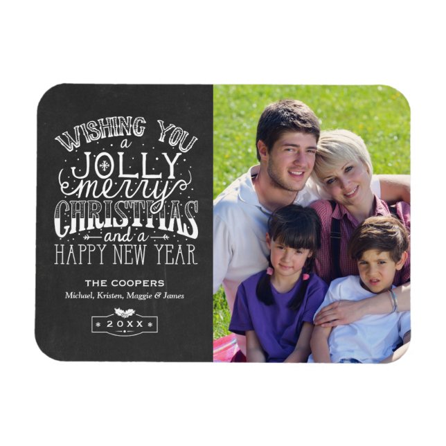 Magnet Flexible Holly Jolly Typographie de tableau noir (Horizontal)