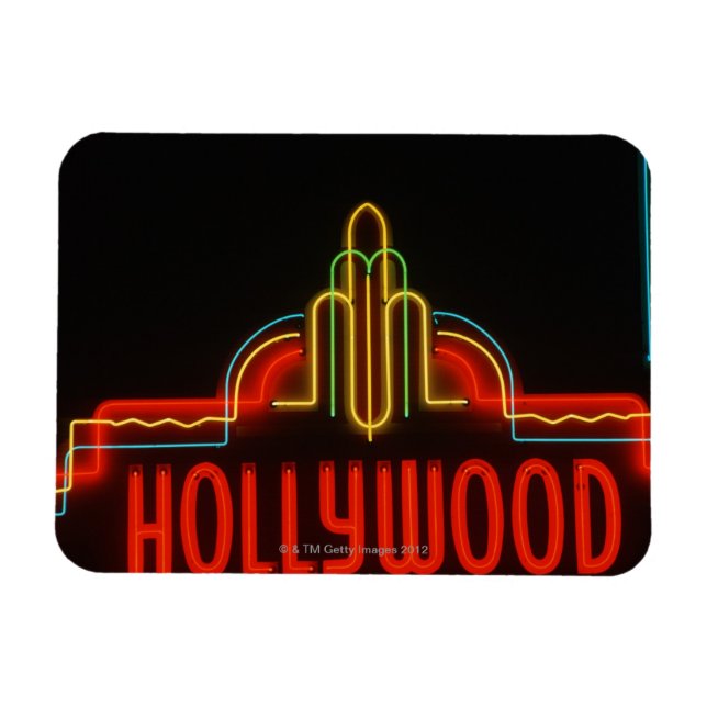 Magnet Flexible Hollywood neon sign, Los Angeles, Californie (Horizontal)
