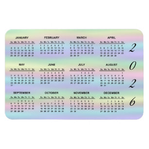 Magnet Flexible Holographie Pastel Rainbow   Calendrier 2021