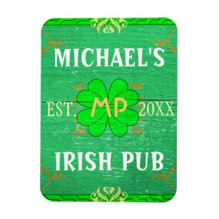 Magnet Flexible Home Bar personnalisé Irish Pub Green