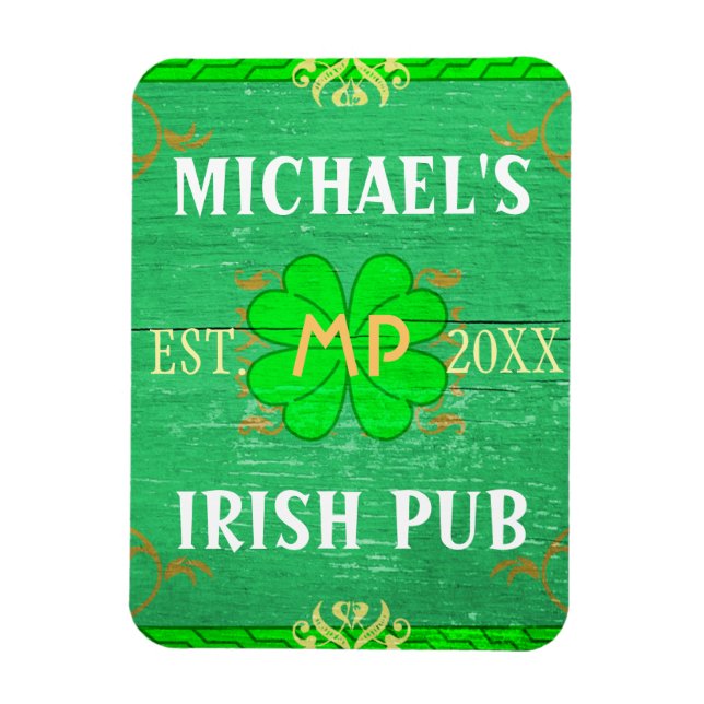 Magnet Flexible Home Bar personnalisé Irish Pub Green (Vertical)
