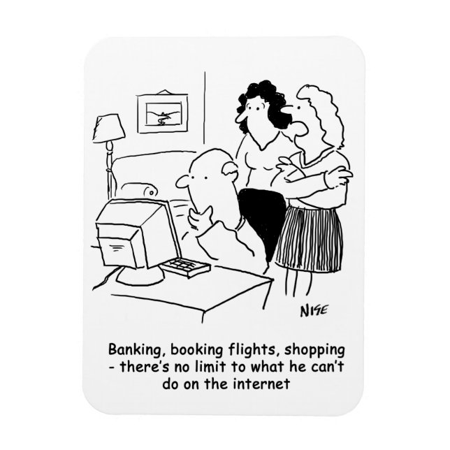 Magnet Flexible Homme analphabète en informatique (Vertical)