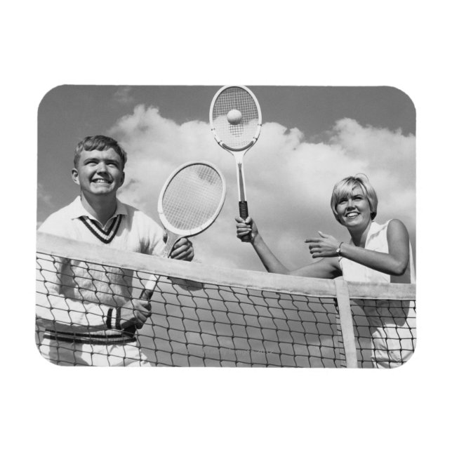 Magnet Flexible Homme et femme jouant au tennis (Horizontal)