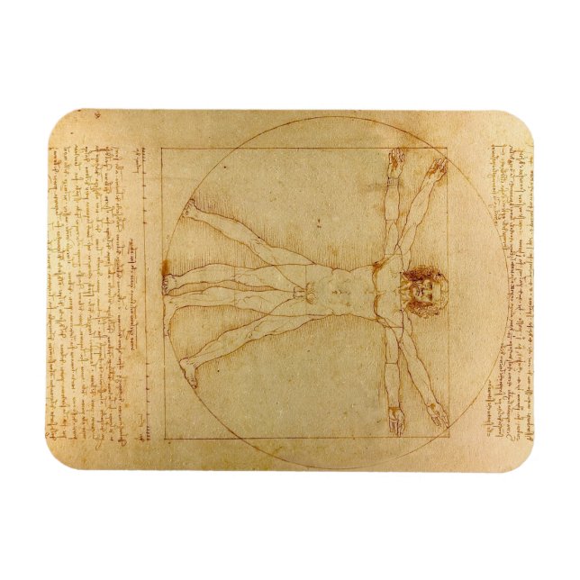 Magnet Flexible Homme vitruvien par Leonardo Da Vinci (Horizontal)