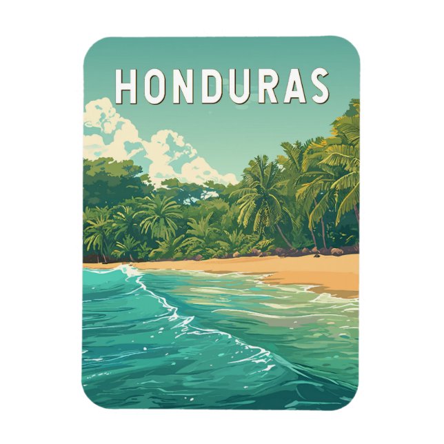 Magnet Flexible Honduras Illustration Travel Art Vintage (Vertical)