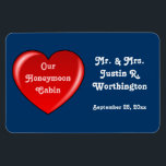 Magnet Flexible Honeymoon Cabin Blue Cruise Door Marker<br><div class="desc">Honeymoon Cabin Door Marker - dark blue background.  Personalize it!   
 Great idea for a bon voyage gift,  too!</div>