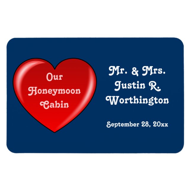 Magnet Flexible Honeymoon Cabin Blue Cruise Door Marker (Horizontal)