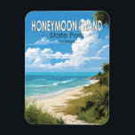 Magnet Flexible Honeymoon Island State Park Florida Travel Vintage<br><div class="desc">Design vectoriel de Honeymoon Island State Park. Une partie d'une série d'îles-barrières qui scintillent dans le golfe du Mexique au large de la côte ouest de la Floride.</div>