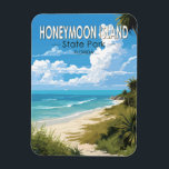 Magnet Flexible Honeymoon Island State Park Florida Travel Vintage<br><div class="desc">Design vectoriel de Honeymoon Island State Park. Une partie d'une série d'îles-barrières qui scintillent dans le golfe du Mexique au large de la côte ouest de la Floride.</div>
