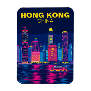 Magnet Flexible Hong Kong Chine Skyline Voyage Souvenir