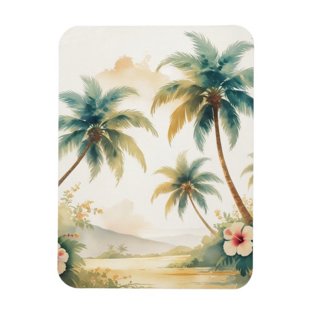 Magnet Flexible Honolulu Voyage Hawaïen de style vintage (Vertical)