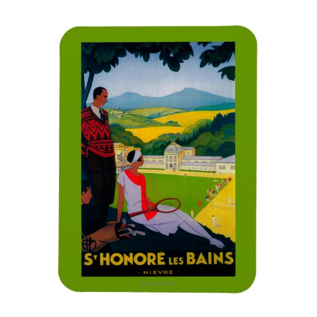 Magnet Flexible Honore Les Bains Vintage PosterEurope (Vertical)