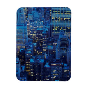 Magnet Flexible Horizon de NYC, vue courbe au crépuscule