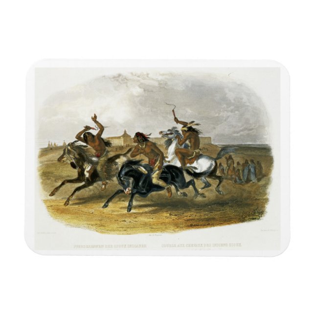 Magnet Flexible Horse Racing of Sioux Indians near Fort Pierre, pl (Horizontal)
