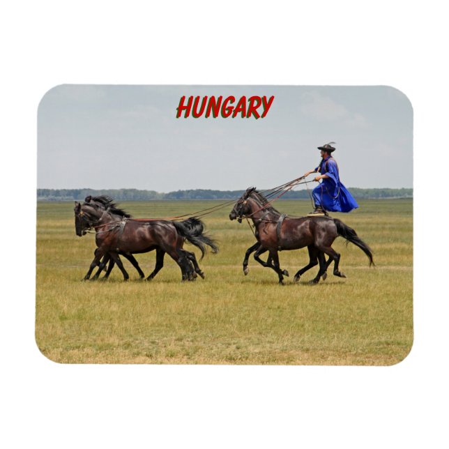 Magnet Flexible Horseman hongrois et chevaux (Horizontal)