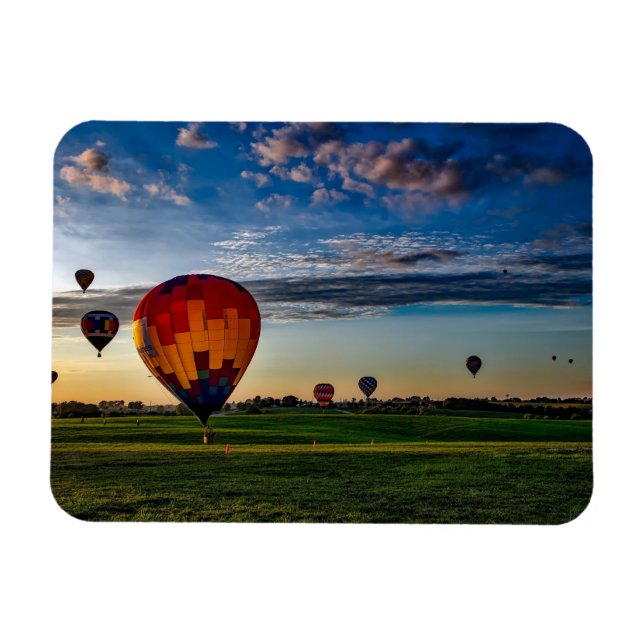 Magnet Flexible Hot Air Balloon Festival dans un beau ciel nuageux (Horizontal)