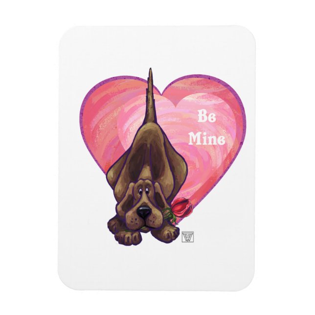 Magnet Flexible Hound Dog Valentine's Day (Vertical)