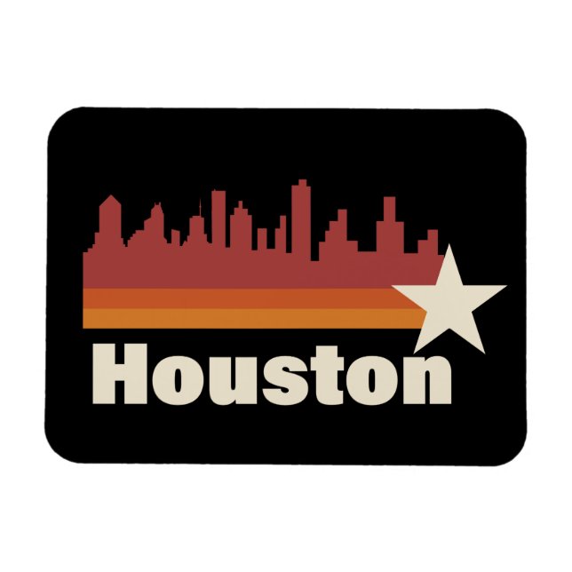 Magnet Flexible Houston Texas Cityscape Vintage (Horizontal)