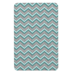 Magnet Flexible Huile d'argent et ZigZag Turquoise