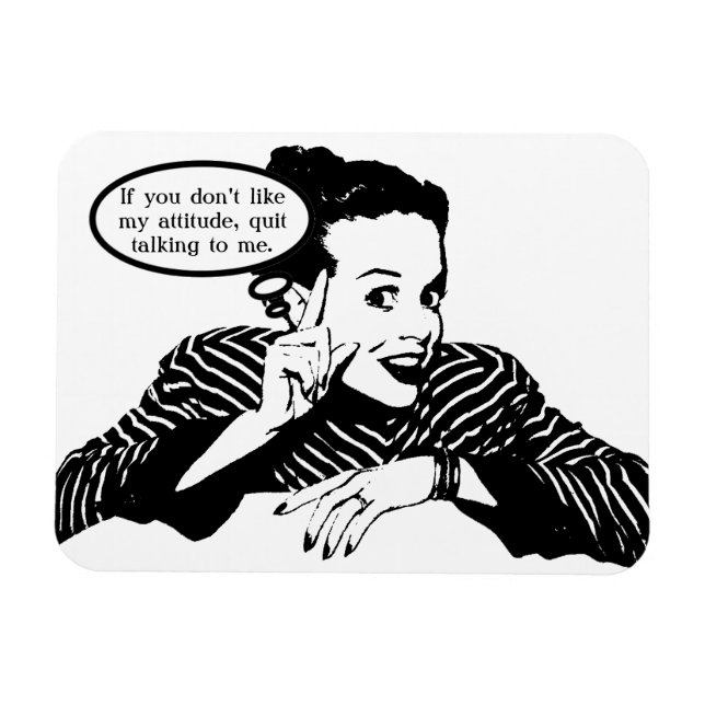 Magnet Flexible Humour de femme rétro (Horizontal)