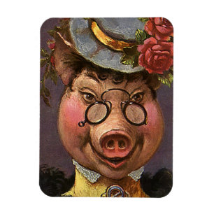 Magnet Flexible Humour vintage, Silly et Funny Vierge Cochon