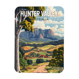 Magnet Flexible Hunter Valley Australie Voyage Art Vintage