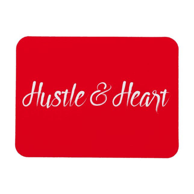 Magnet Flexible Hustle blanc et typographie du coeur (Horizontal)
