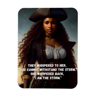 Magnet Flexible I Am the Storm Black Woman Pirate Art