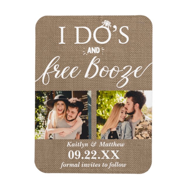 Magnet Flexible I Do's & Free Booze Modern Wedding Enregistrer la  (Vertical)