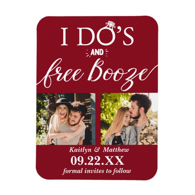 Magnet Flexible I Do's & Free Booze Modern Wedding Enregistrer la  (Vertical)