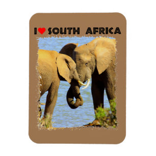 Magnet Flexible I Heart Afrique du Sud éléphants amoureux