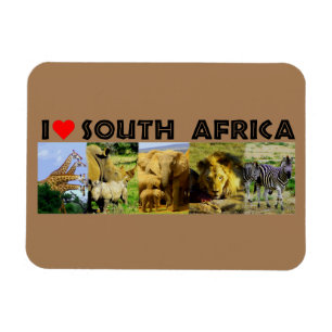 Magnet Flexible I Heart Afrique du Sud Photos de la faune